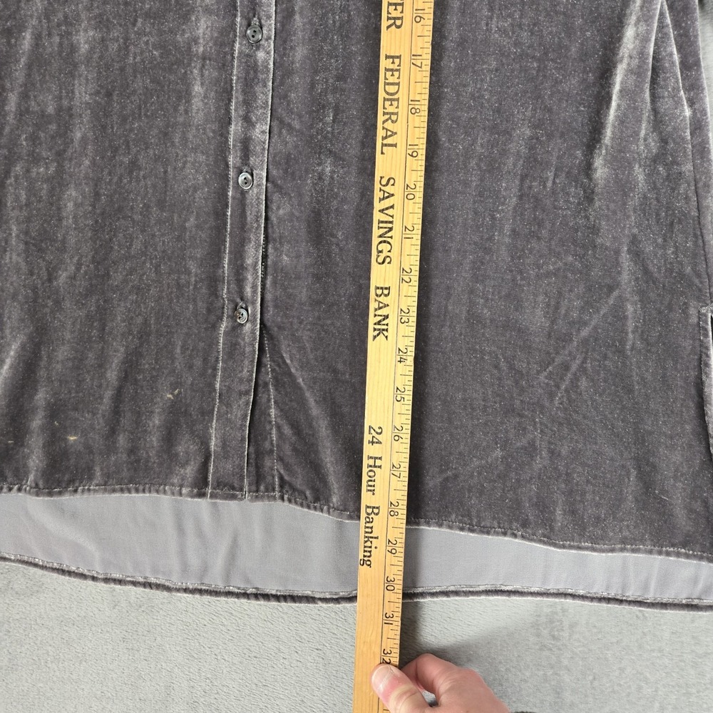 Eileen Fisher Shirt Womens Small Petite SP Silk Blend Velvet Button Down Tunic - Picture 6 of 7